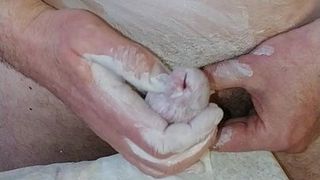 German painting cock, peehole torture, masturbating, Dilator