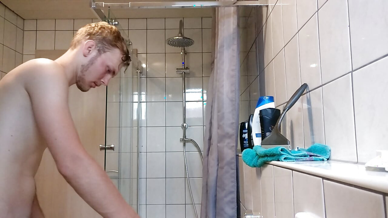 Taking a shower with a voyeur camera filming