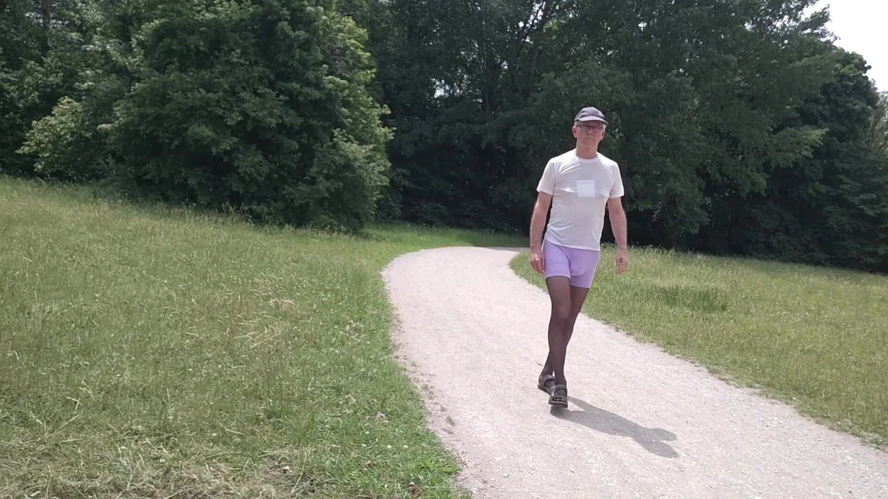 Hiking through park