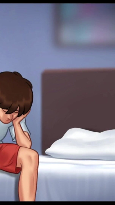 Summertime Saga Part 23 By DarkCookie - Hot milf caught him masturbating right in Her Bed and help him to cum well | Clip 1