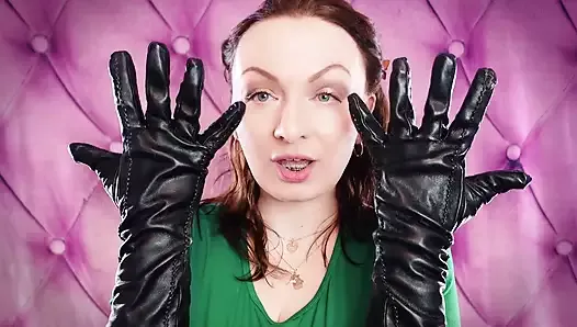 ASMR : mes très vieux gants en cuir végétalien (Arya Grander) vidéo fétiche de sondage SFW