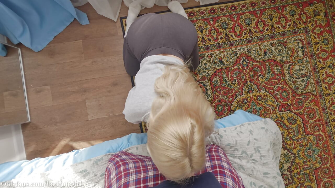 My shy stepsister makes awkward hints about sex, but turns into a slut the moment she sees my cock