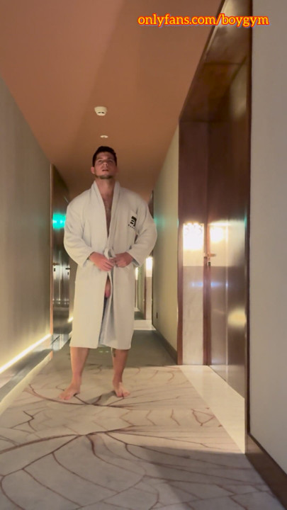 BOYGYM - My BIG COCK In The Hotel Exhibitionist