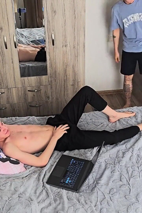 Part 1: a Guy Caught His Straight Friend Jerking off to Gay Porn.