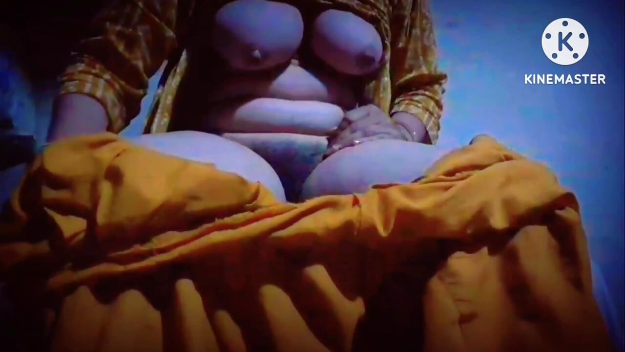 Nice hot girl playing with her big