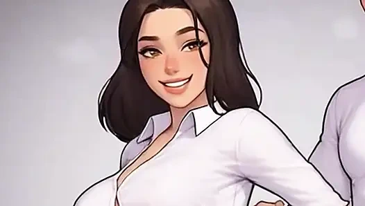 Waifu sekreter bakış açısı - latin ve renkli saç ofisi yakın çekim azdırma