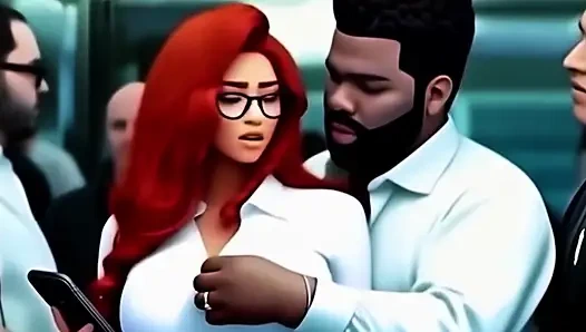 Красивых экзотических мультяшных женщин бесплатно используют в публичном поезде