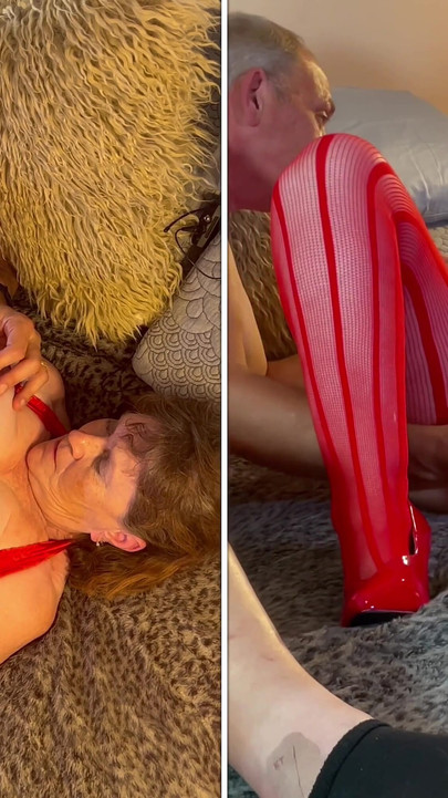 Nenek wanita merah: bermain dildo & orgasme kongkek posisi 2