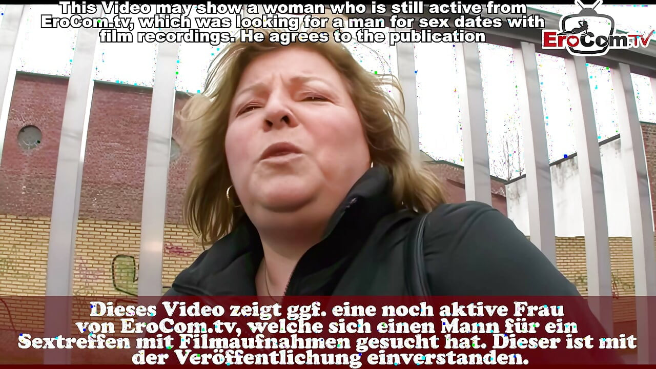 Fat German granny tries sex casting in her living room