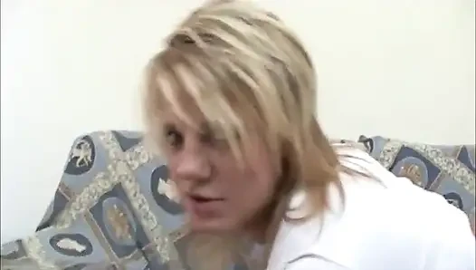 Sexy blonde big anal penetrated in dogging position...cum in mouth