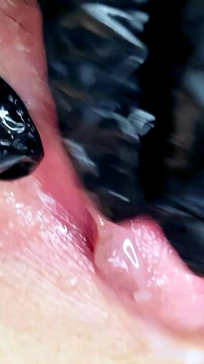 Powerful moment from "From shaving to orgasm one step. Husband covered my freshly shaved pussy in cum. Powerful orgasm with"