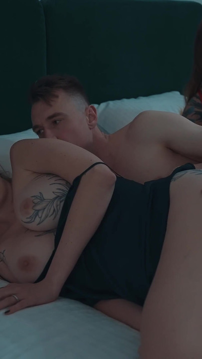 Oops. My Stepsister's Boyfriend Accidentally Cums Inside Me After We Fucked in a Shared Bed at Night in a Hotel