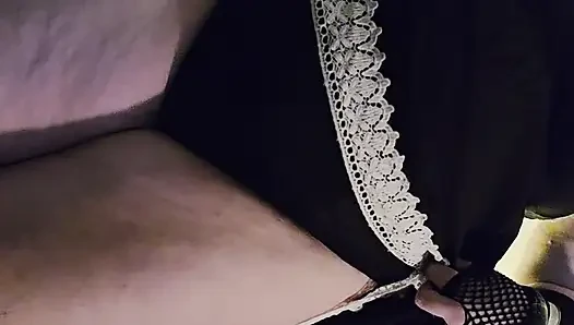 Amateur BBW Mature Milf Cand!d Sandra pulls up her dress to show off her...