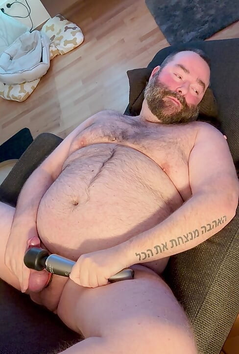 Bear plays with his toy