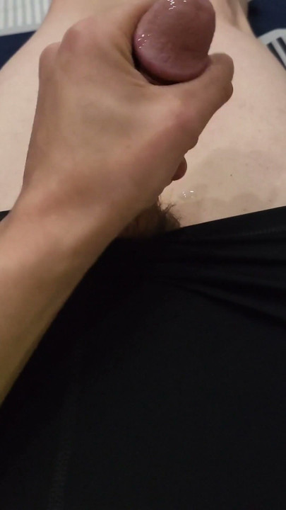 I explode cum all over myself wearing nike pro shorts | Clip 1