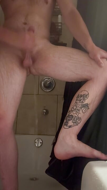 Jerking Thick Cock In The Shower Alone