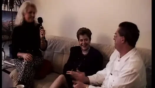 Horny German sluts sharing dick in a hot threesome