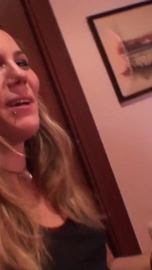 With her face covered with cum the blonde was finally | Clip 2