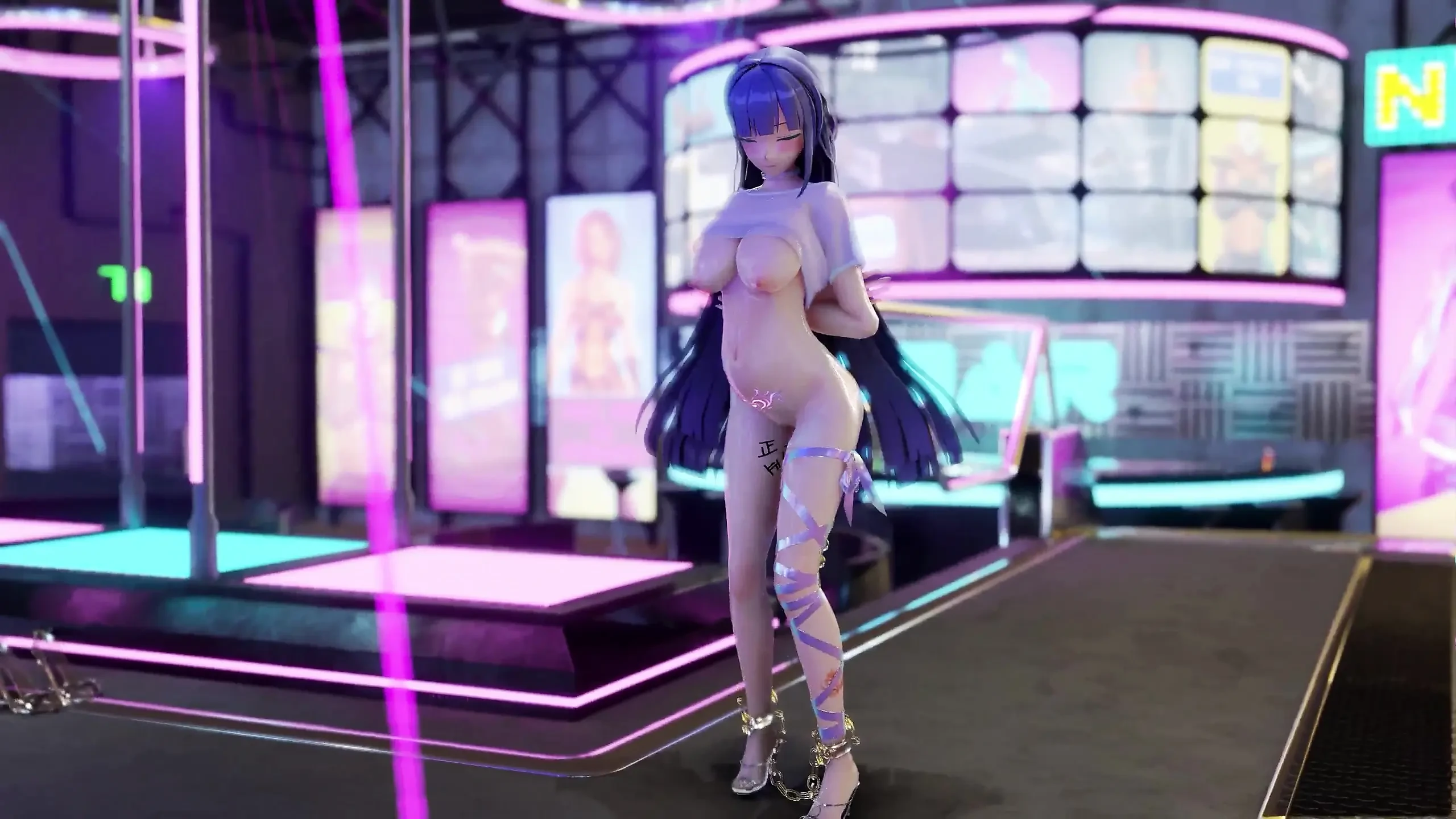 [MMD] Thunderbolt beautiful girl R18 pregnancy obscene miniskirt anal plug + EEVEE boutique naked dance