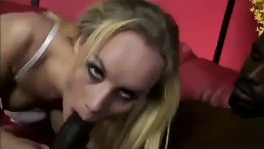 Blonde with perky boobs smokes while giving black stud an amazing blowjob