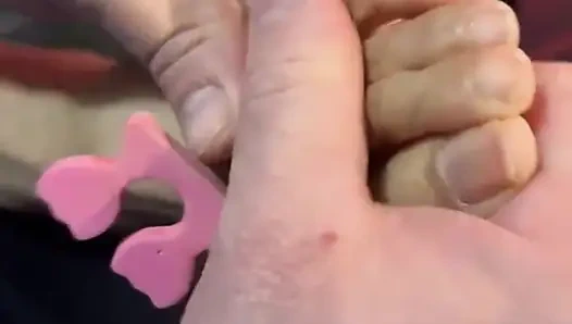 Painting her 4.5 Size feet