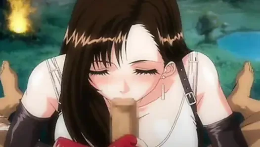 Sarcasticshovel392 präsentiert: Tifa Lockhart aus Final Fantasy VII erliegt einer intensiven, animeartigen Oralsex-Session mit englischen Untertiteln