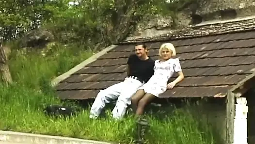 Blonde Amateur Takes Cock on Outdoor Roof