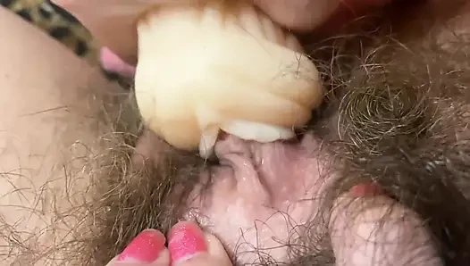 Hardcore clitoris orgasm closeup