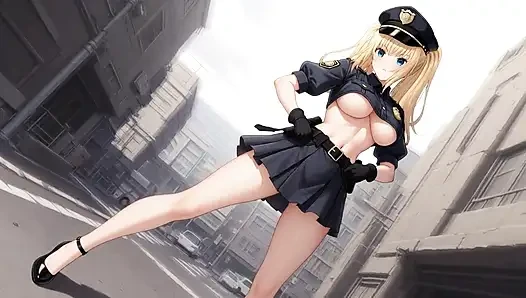 Blonde Police Vixen's Naughty Patrol: Pussy Play and Pounding