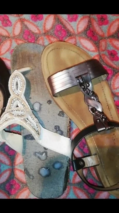 Sperm on women's shoes