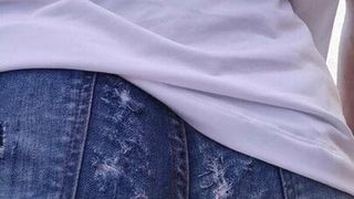 Пн, короткая джинсовая ткань