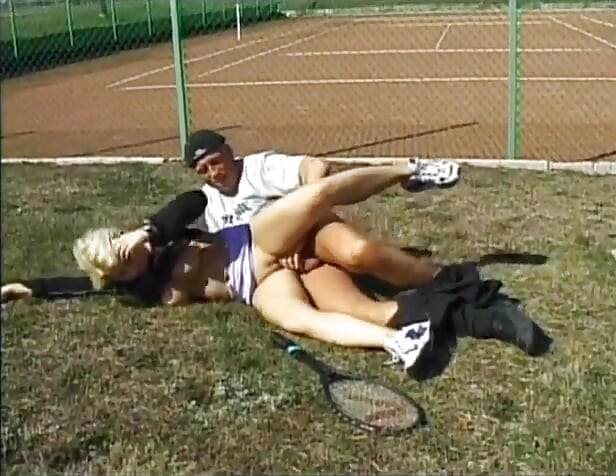 Tight whore football field fuck