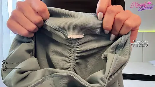 ASMR Pantat Besar Brunette Mencoba Legging Gym Baru