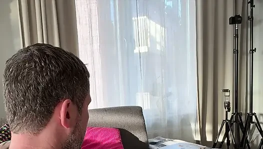 She rides perfectly before cleaning up the load with her mouth