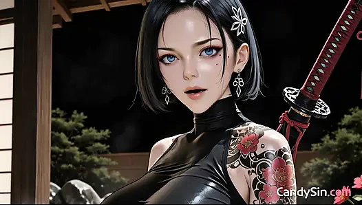 Soft Hands Hold Big Tits, Hot Cum Slips Down Her Face AI Generated