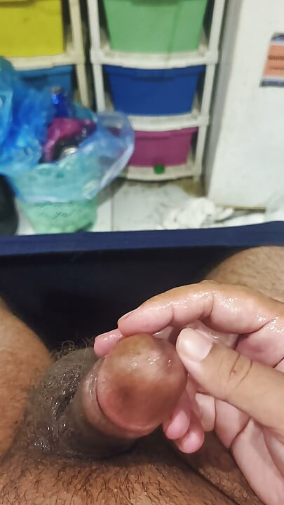 playing with my cumed dick