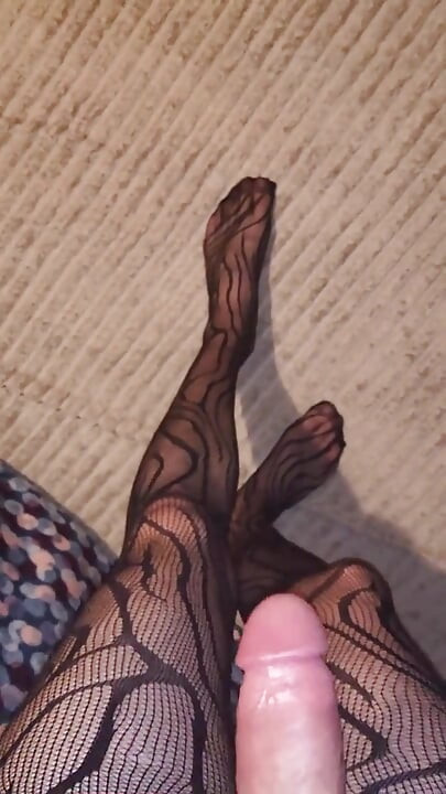 Teasing My Fishnet Stocking