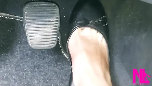 Revving in Black Flats on Barefoot