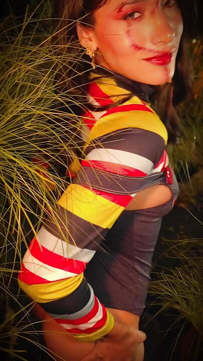 Latina Has a Rich Squirt on Halloween