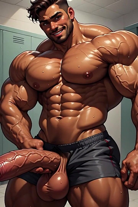Locker Room Muscle Men Art