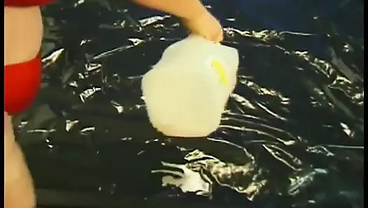 An oiled hairy BBW fucks with her fucker