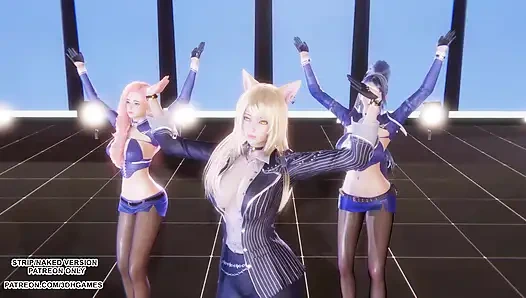 MMD  TWICE - Talk that Talk  Ahri Seraphine Kaisa Sexy Kpop Dance League of Legends Hentai Uncensored 4K 60FPS