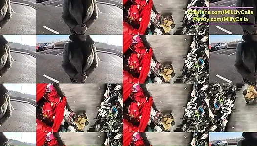 Tight Cameltoe Tease, Public Lingerie Shopping & Facial by the Train Tracks