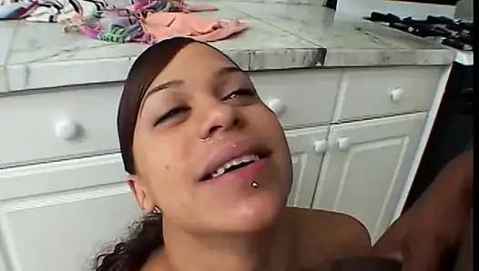 Cute Ebony Teen Cock Sucking