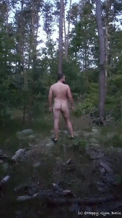 Naked in the forest