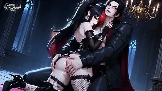 Goth Girl Bound by Vampire Lord - BDSM Monster Hentai