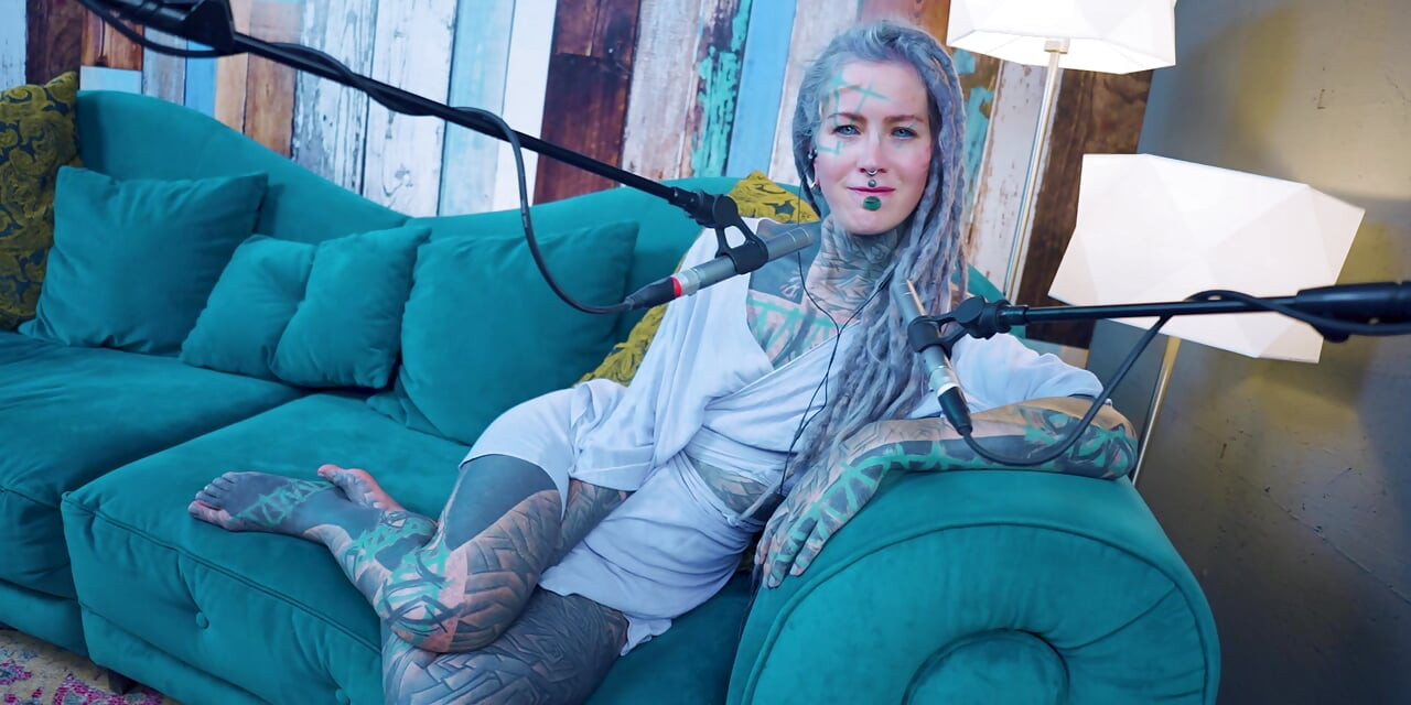 I talk about J - Jelousy - ASMR podcast SFW talking goth skinny girl dreadlocks tattoo model inked girl