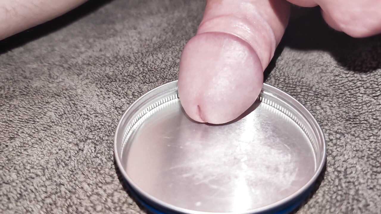 Play, Edge and Leak Lots of Sperm Precum Spunk. Close up Thick Cum Load. Swallow My Own Load