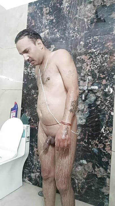 Indian desi man enjoy shower and masterbation show with neighbour
