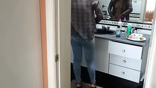 First time and at such insistence, stepson cums in beautiful stepmother's ass